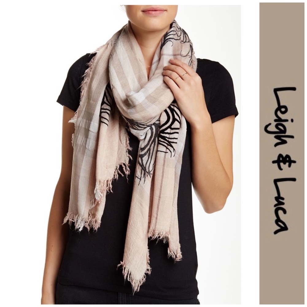 Leigh & Luca Peacock Rectangular Eyelash Scarf